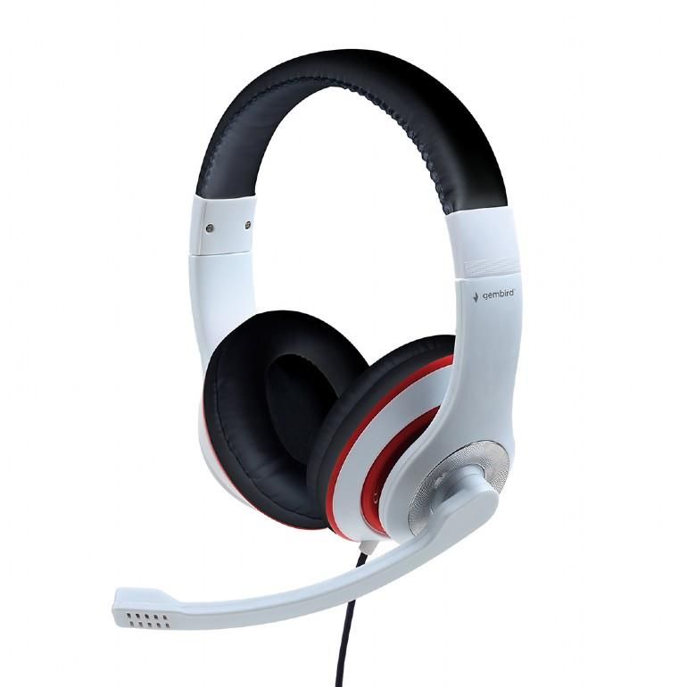 Vadu austiņas Gembird HEADSET STEREO WHITE/MHS-03-WTRDBK