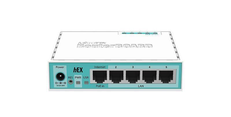 Rūteris Mikrotik  NET ROUTER 10/100/1000M 5PORT/HEX