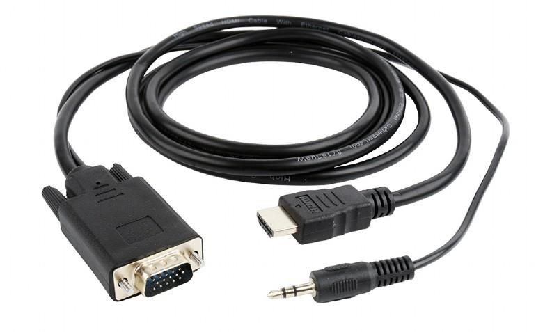 Monitoru piederums Gembird CABLE HDMI-VGA +3