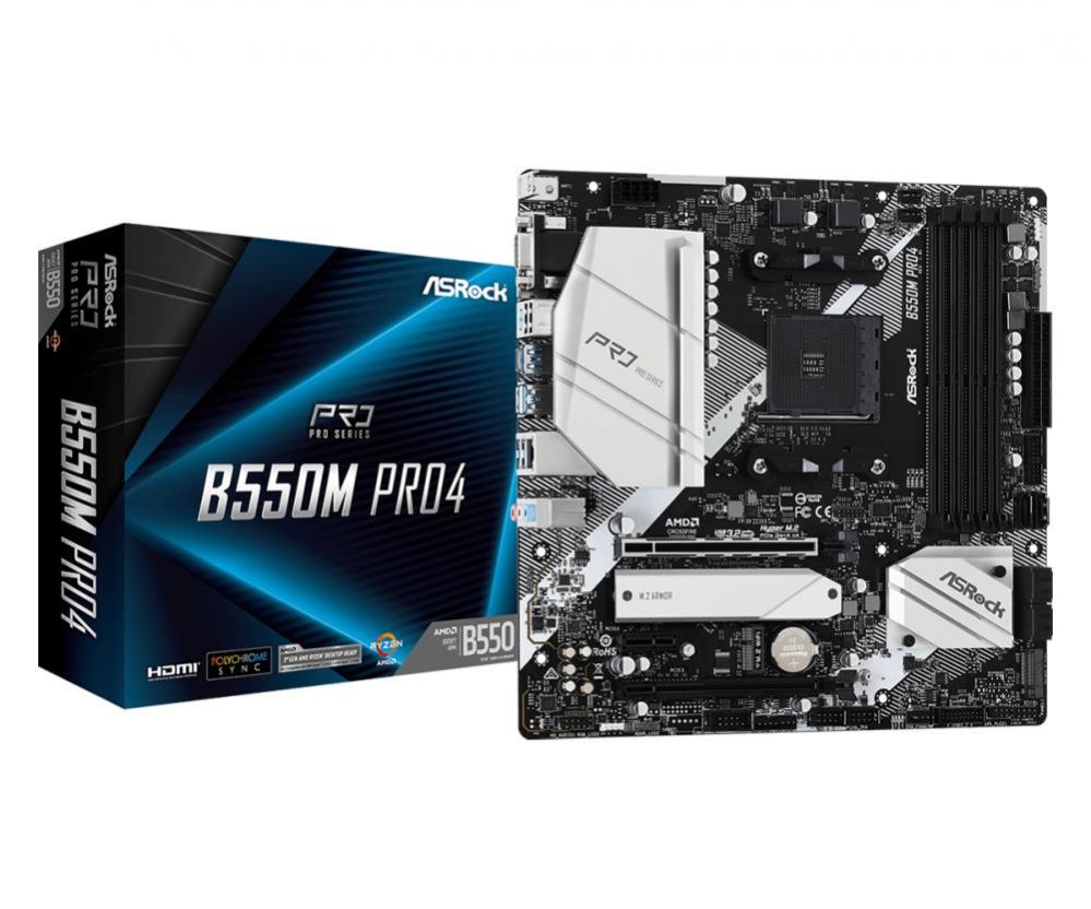 Pamatplate AMD procesorsiem Asrock Mainboard||AMD B550|SAM4|MicroATX|1xPCI-Express