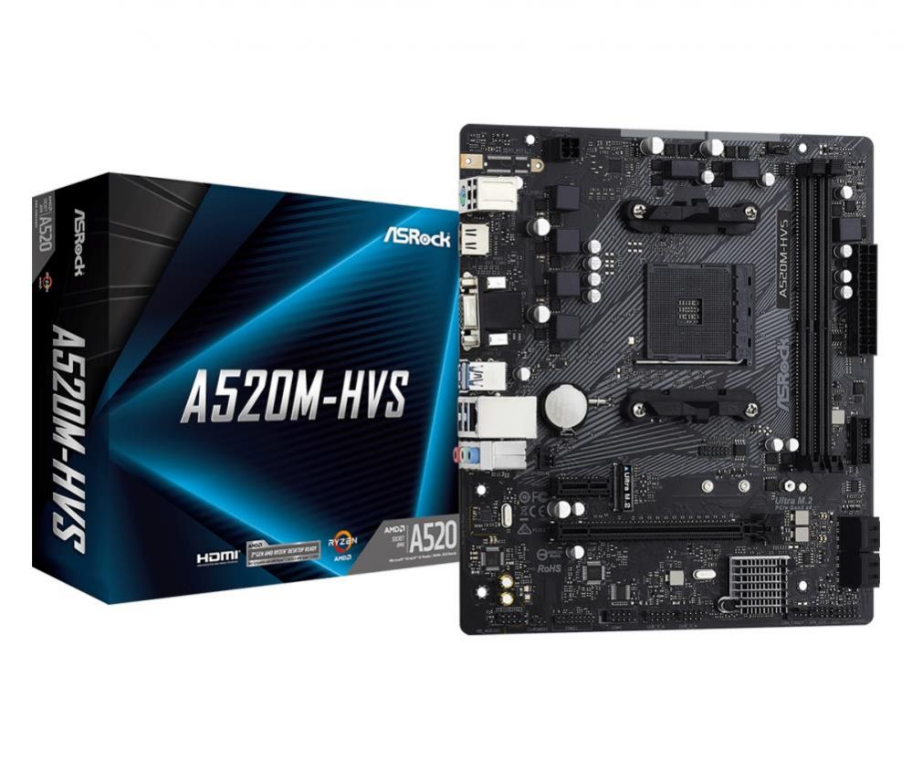 Pamatplate AMD procesorsiem Asrock  Mainboard||AMD A520|SAM4|MicroATX|1xPCI-Express
