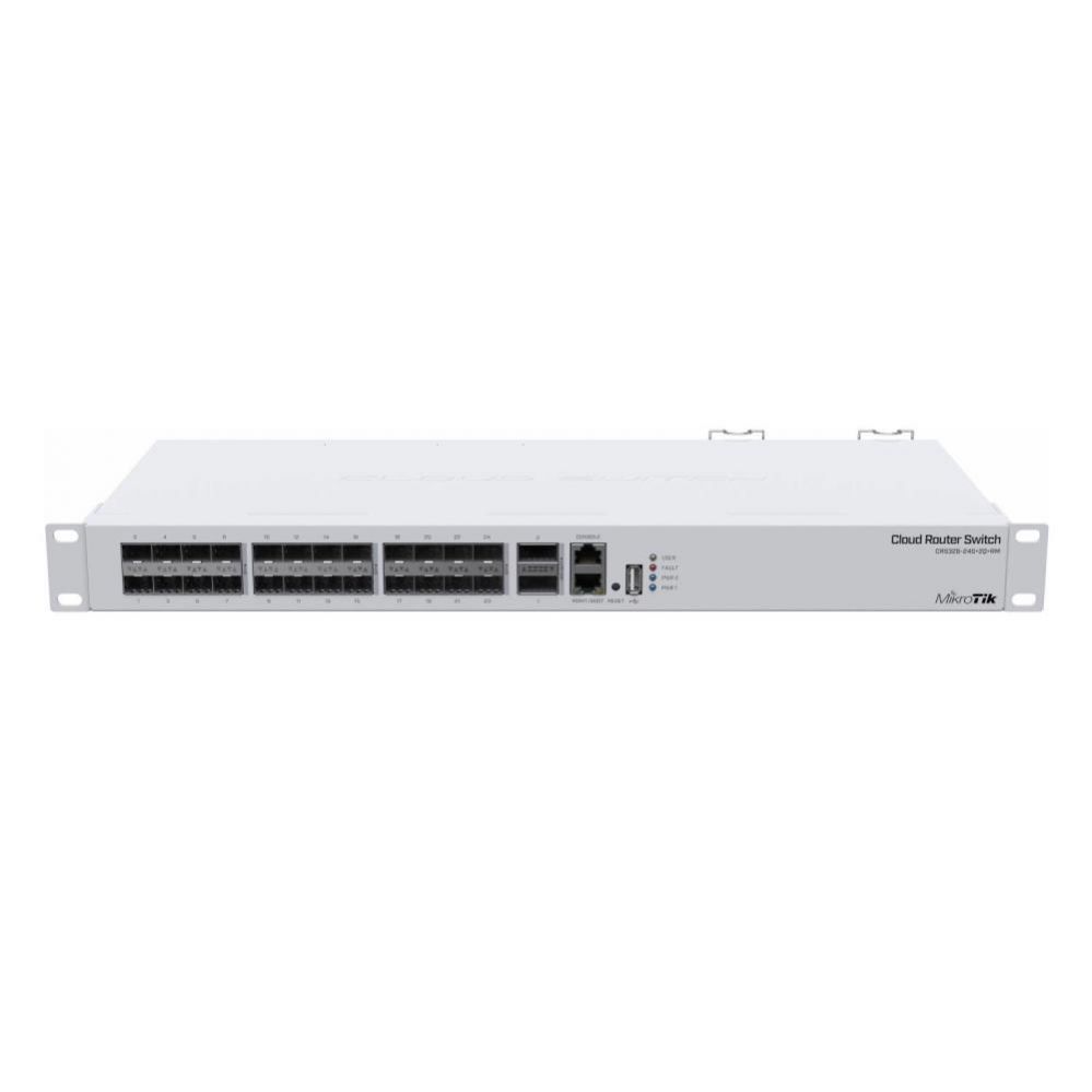 Nevadāms centrmezgls Mikrotik Switch||Rack|1x10Base-T / 100Base-TX|24xSFP+|2xQSFP+|1xRJ45|CRS326-24S+2Q+RM