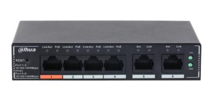 Nevadāms centrmezgls DAHUA  Switch||DH-SG4006P|Type L2|PoE ports