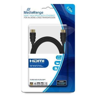 Monitoru piederums MEDIARANGE  CABLE HDMI-HDMI 3M/MRCS157