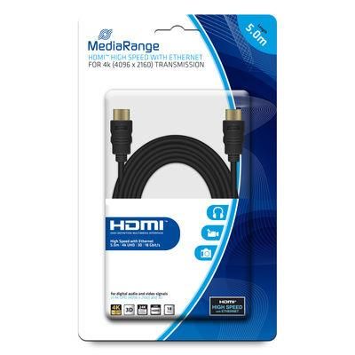 Monitoru piederums MEDIARANGE  CABLE HDMI-HDMI 5M/MRCS158