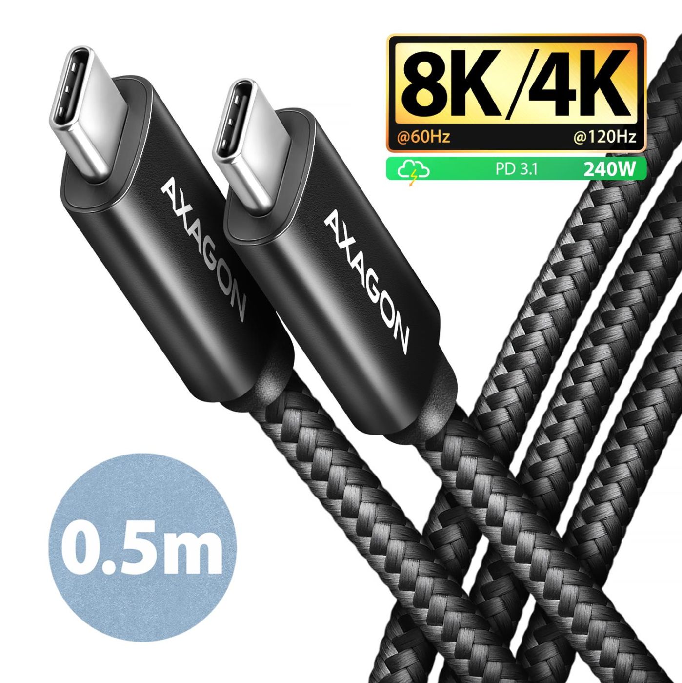 Kabelis Axagon CABLE USB-C TO USB-C