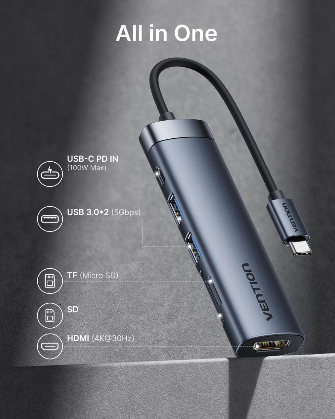 Cita datorprece Vention I/O VIDEO TRANSMITTER/RECEIVER/HDMI