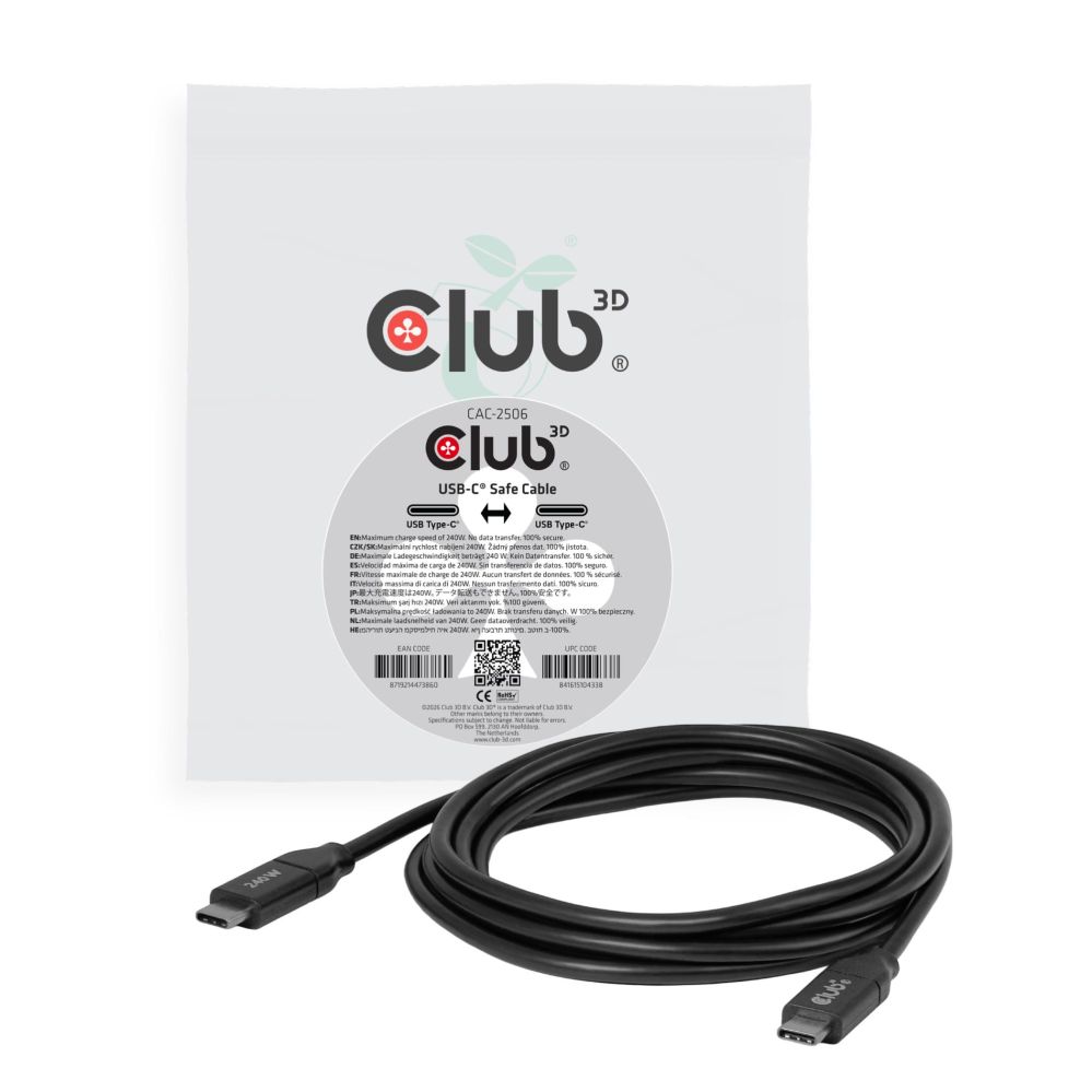 Kabelis club3d CABLE USB-C 2M/CAC-2506