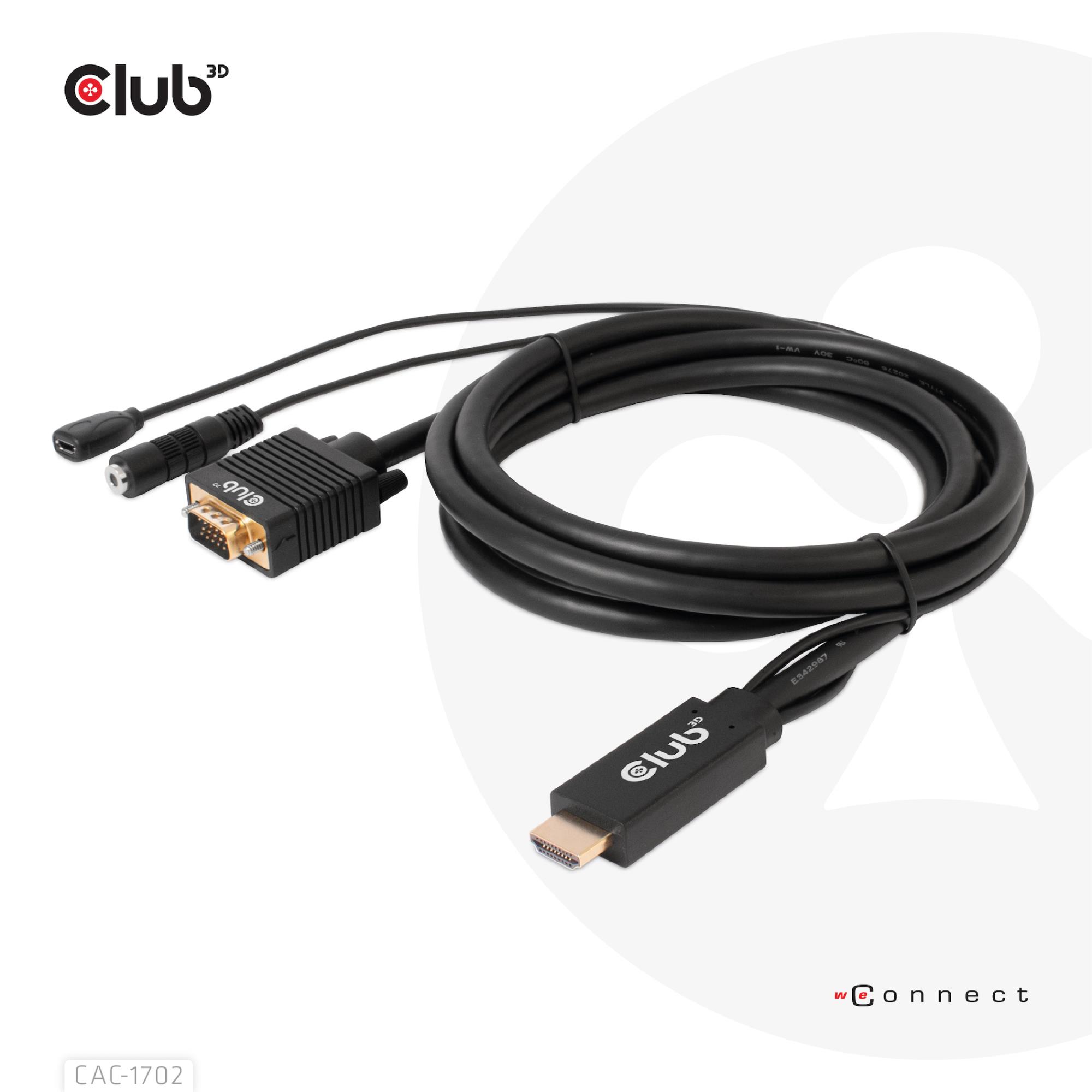 TV aksesuāri club3d CABLE HDMI TO