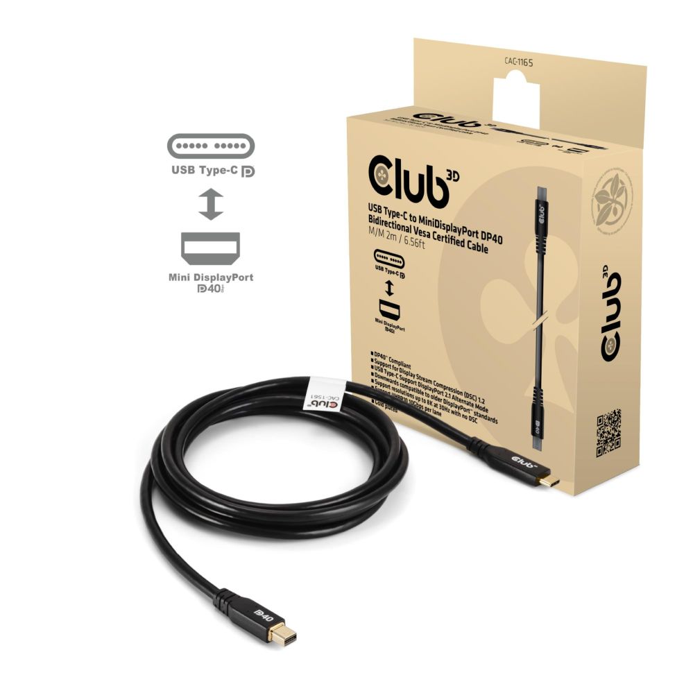 Kabelis club3d CABLE USB-C TO MINI