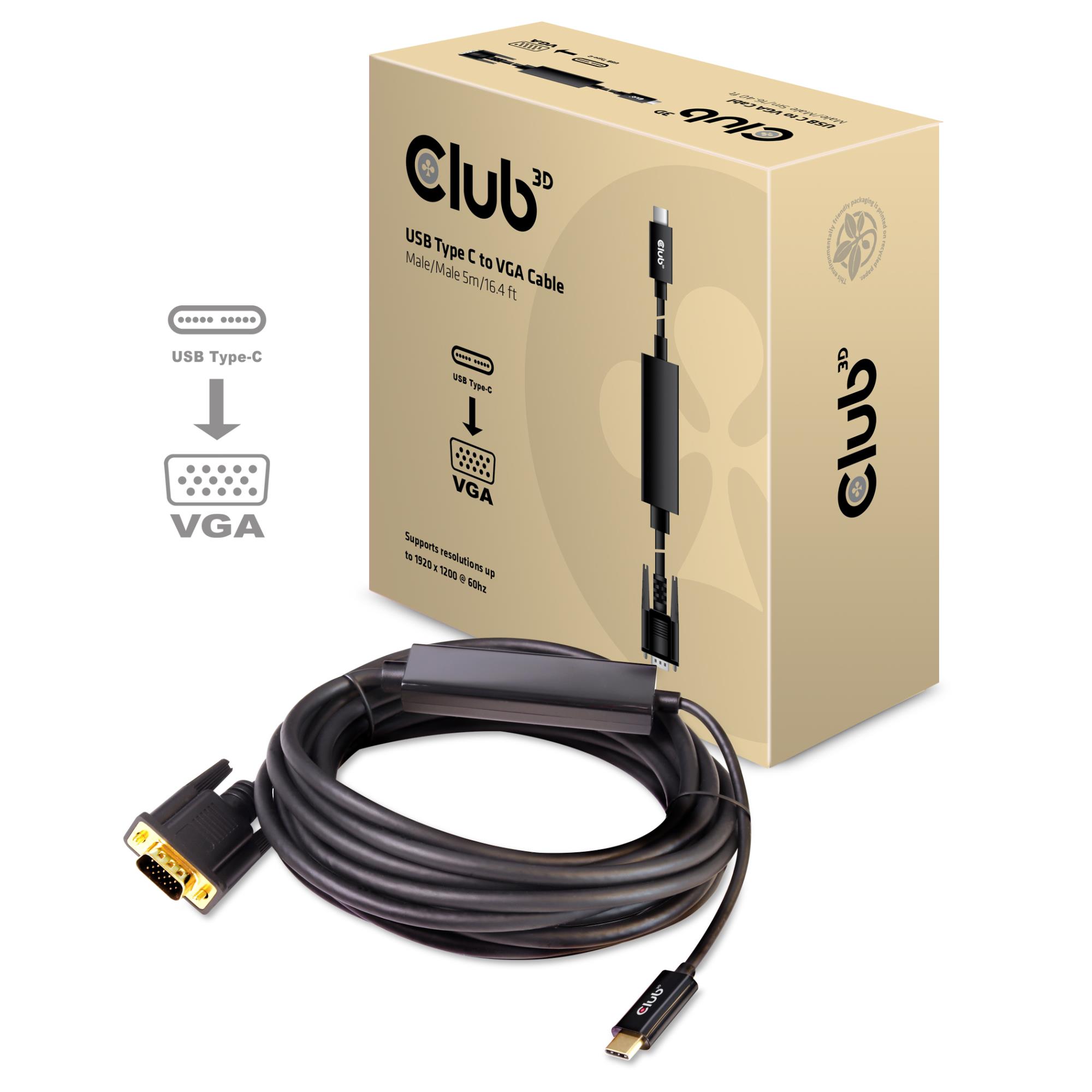 TV aksesuāri club3d CABLE USB-C TO