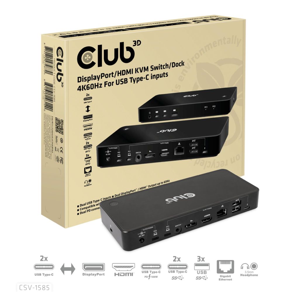 Parveidotājs club3d  NB ACC DOCKING STATION/USB-C