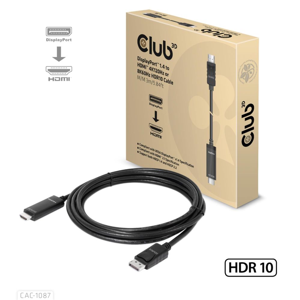 TV aksesuāri club3d CABLE DP TO