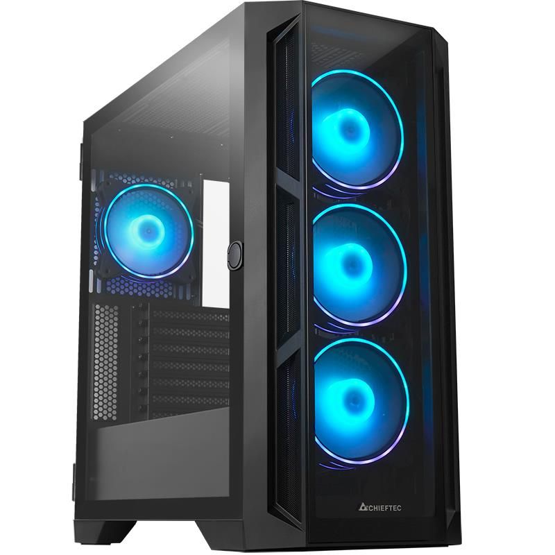 Datoru korpusi Chieftec  Case||GA-01B-TG-OP|MidiTower|Not included|ATX|MicroATX|MiniITX|Colour Black|GA-01B-TG-OP