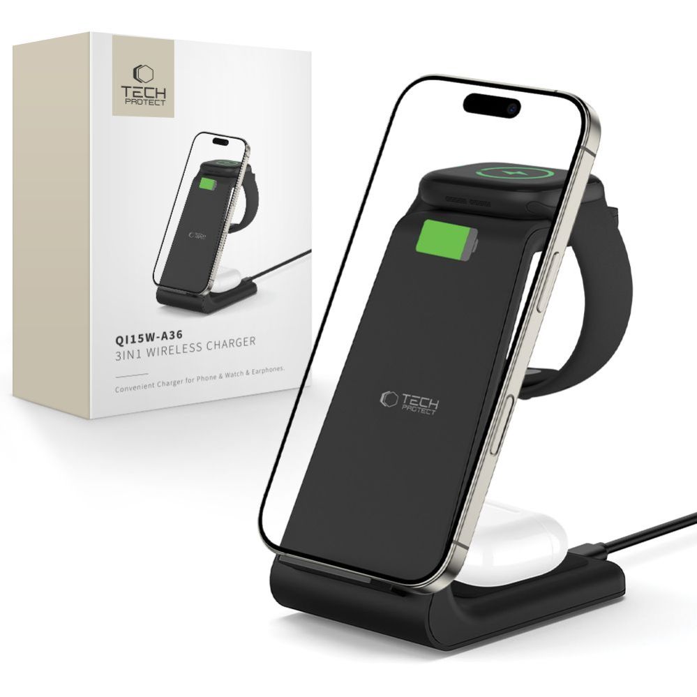 Kabelis Tech-Protect  Tech-Protect QI15W-A36 3in1 Charging