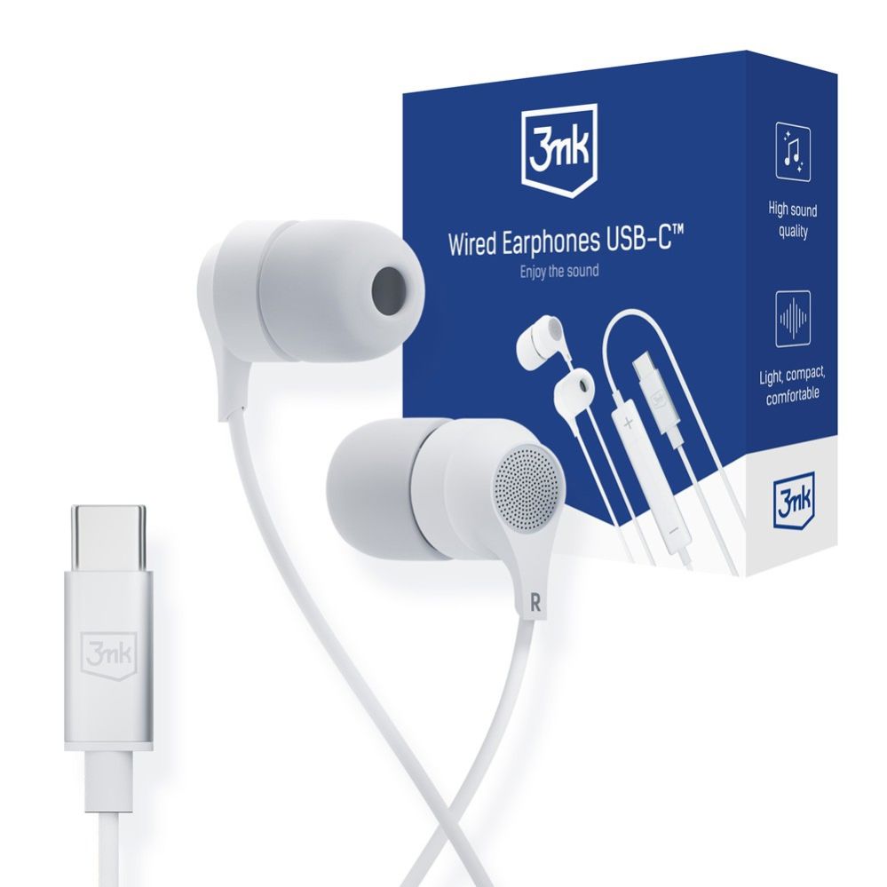 Bezvadu austiņas 3MK  3mk Wired USB-C