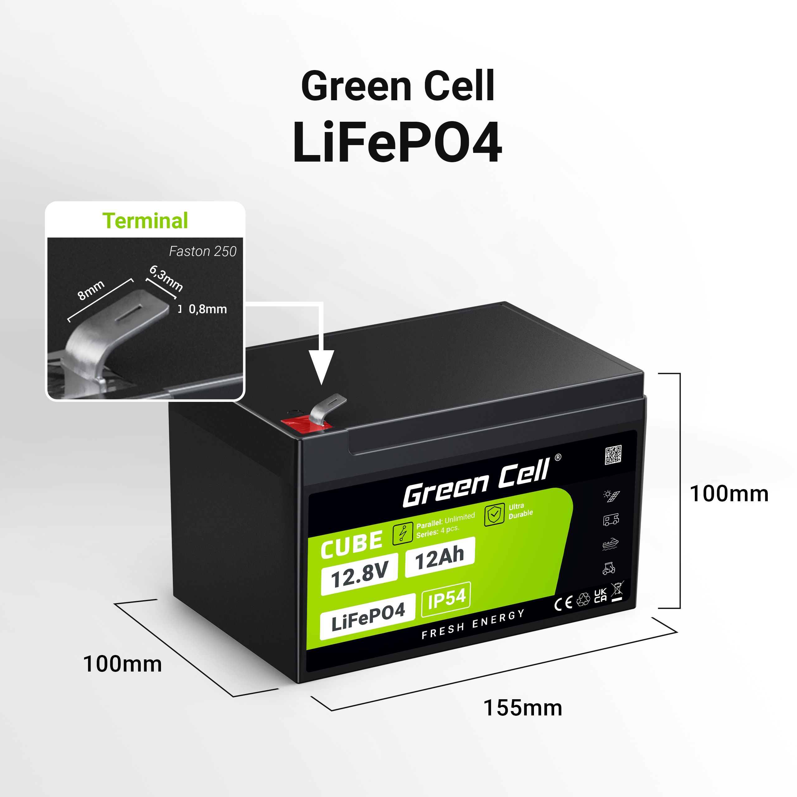 Akumulators Green cell Green Cell CUBE