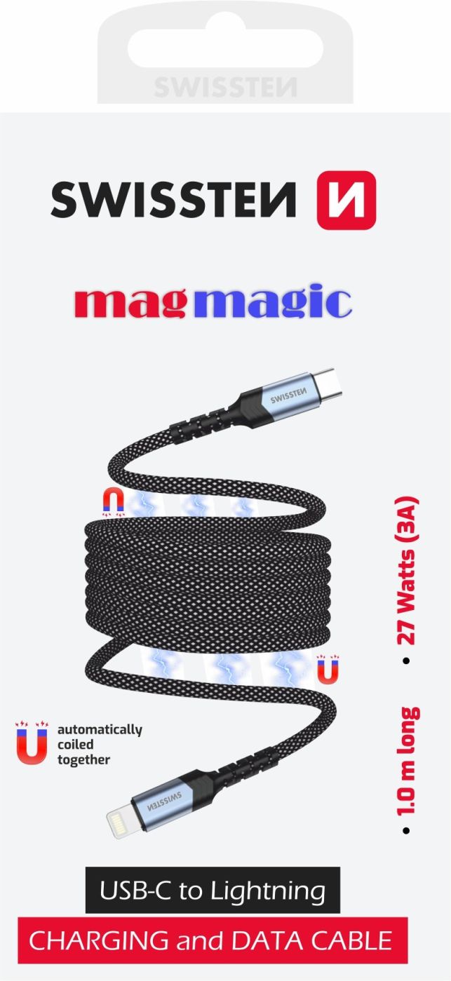 Kabelis swissten  Swissten Magnētiskais Paštinošais USB-C