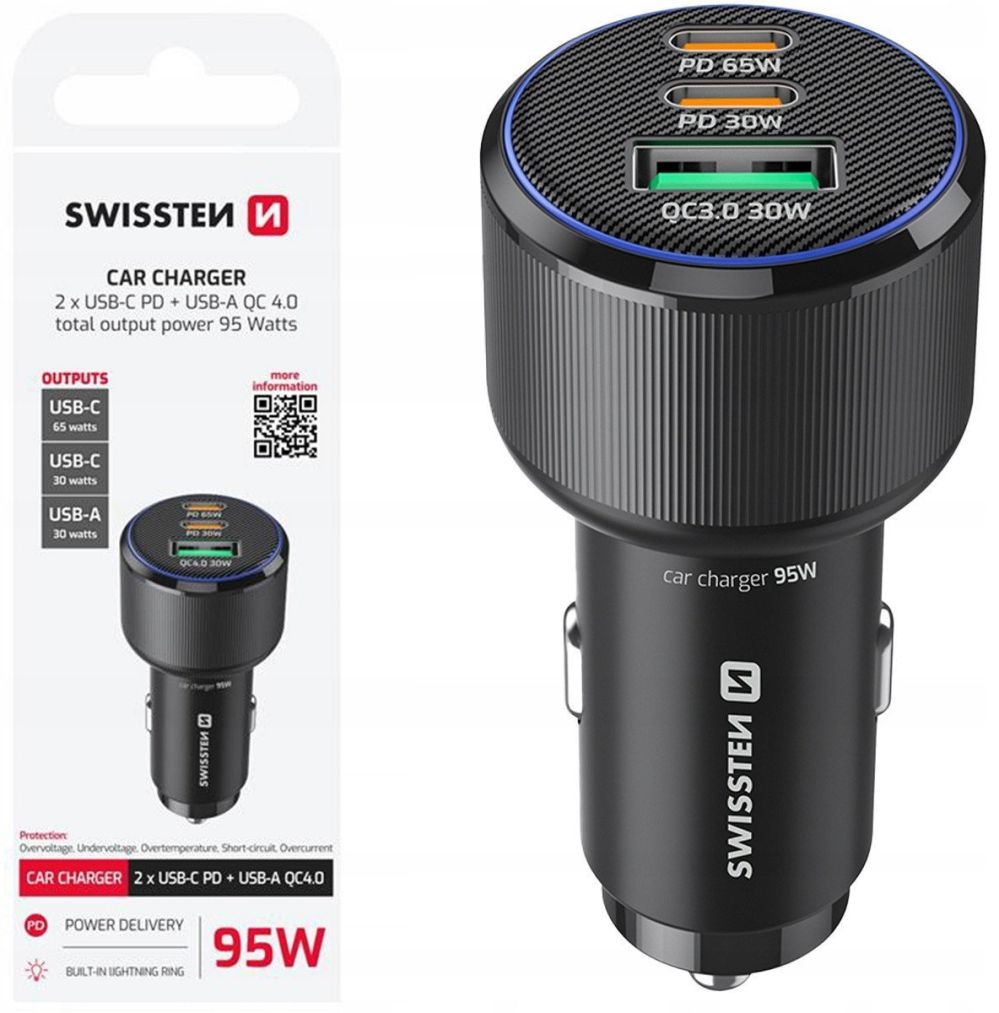 Adapteris swissten  Swissten Auto Lādētājs 2x