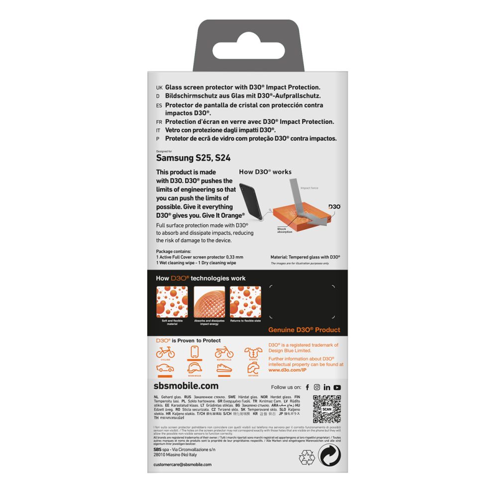 Aizsargstikls SBS SBS Tempered Glass D3O