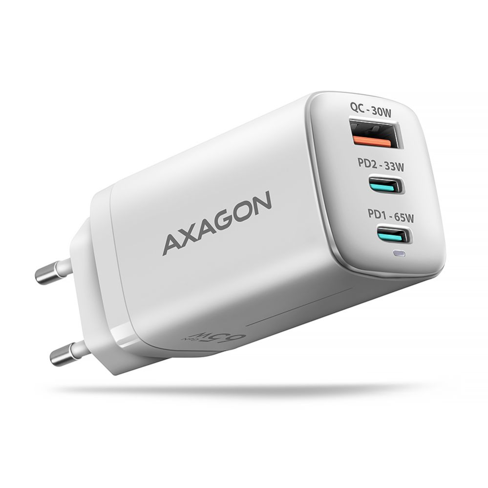 Kontrolieris Axagon ACU-DPQ65W GaN Wall charger
