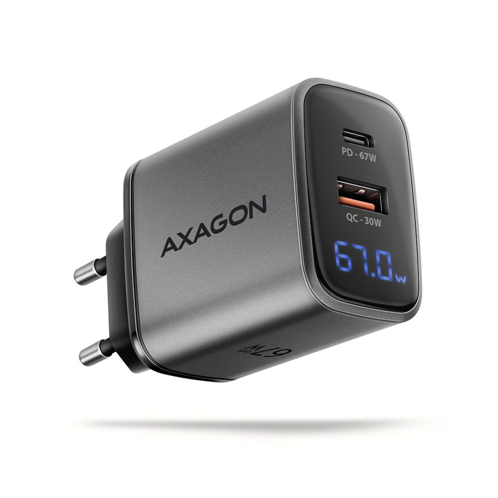 Kontrolieris Axagon ACU-PQ67D GaN Wall charger